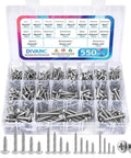 Bulk Stainless Steel Wood Screws Set, 550 Piece Assortment With Phillips Pan Head Self Tapping Screws In Sizes Four To Twelve