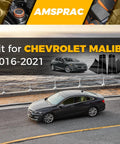 AMSPRAC door pillar covers for Chevrolet Malibu (2016-2021), glossy black exterior trim, 6 pieces