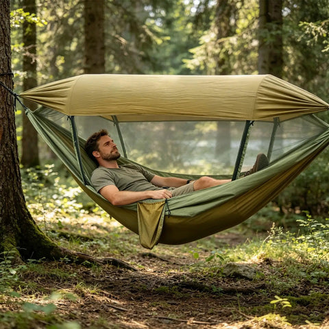 hammock or tent backpacking Camping Hammock Tent With Net And Portable Sleeping Cot For Backpacking And Hiking Travel 3 In 1 All In One Outdoor Gear With Rain Fly Heavy Duty 440