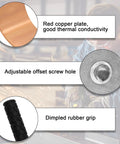 Image of Copper Welding Spoon Set Of 3 Backer Paddles For MIG Welding 2mm Thick Copper Plate with features described