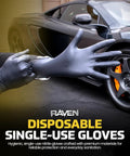Grippy Black Nitrile Disposable Gloves 6 Mil 66518 Beaded Cuff Textured Grip Latex Free Powder Free Ambidextrous Large Size