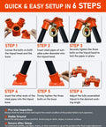 Industrial-Grade Tripod Head assembly guide in 6 steps with images of parts and setup instructions for heavy lifting