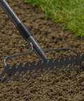 63 Inch Bow Rake Heavy Duty Garden Rake With Stainless Steel Handle And Metal Head For Loosening Soil And Leaf Cleanup Pro Grade Yard Tool