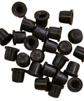 25 Pack Brake Bleeder Screw Caps And Grease Zerk Dust Covers, rubber caps, black, scattered view