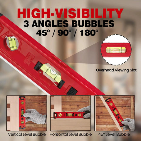 Top Shelf 9 Inch Torpedo Level With Bright Illuminated Vials And Heavy Duty Magnets For Dead On Precision And No Sweat Mounting On Metal Surfaces Daily