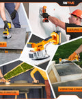 Cordless Tile Vibration Tool Kit With Dual 20V Batteries for marble, ceramic, furniture, and concrete projects