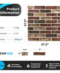 20 Pack Faux Brick 3D Wall Panels Peel And Stick In Red Brown Self Adhesive Waterproof Foam Wallpaper dimensions and specs