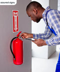 36 Pack Fire Extinguisher Sign Sticker 4 By 12 Inches 5 Mil Vinyl Bright Red And White Stick-On Weatherproof UV Protected