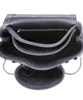 Top view of Oil Tanned Leather Tool Pouch Bag For Carpenters And Handymen With 10 Pockets And 2 Hammer Holders for construction use
