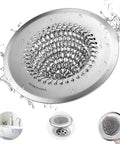 Easy Peasy Shower Drain Hair Catcher And Bathtub Drain Cover Featuring A Clever Chain Mesh Screen for quick flip clean water splashing