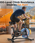 Person using Magnetic Indoor Exercise Bike With Exclusive App, 400 Lb Weight Capacity, 50 Lb Flywheel, adjustable seat indoors