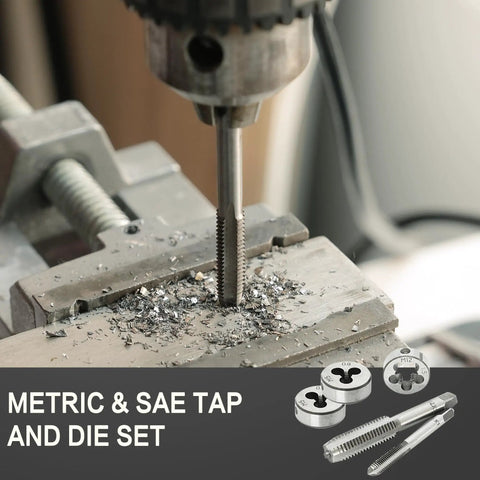 110 Piece Tap And Die Set With Storage Case For Metric Threads M2 To M18 Includes Taps Dies Holders And Wrench Pro Grade Shop Ready Tool Kit For Garage Workshop And Mechanical Projects