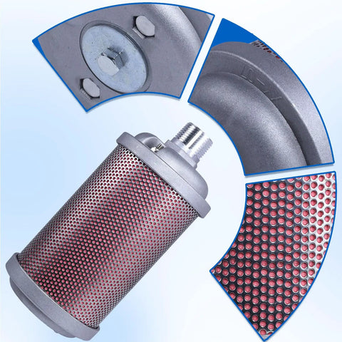 Industrial Exhaust Silencer For 3/4 NPT Male Interface Fits Air Compressors Dryers Vacuum Pumps And Pneumatic Equipment, detailed view