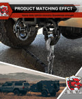 2 Pack Half Inch Safety Chain Connector Link With G80 Hammerlock Tow Hitch Coupling attached to vehicle hitch