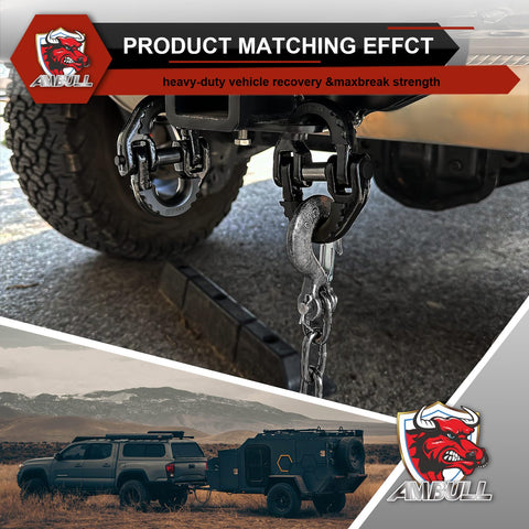 2 Pack Half Inch Safety Chain Connector Link With G80 Hammerlock Tow Hitch Coupling attached to vehicle hitch