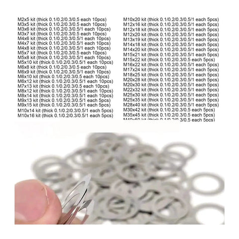 Ultra Thin 304 Stainless Steel Flat Washer Shim Kit M8x12 Built Tough Heavy Duty Durable Rustproof Load Distribution Washers for Precision Fittings Indoor Outdoor Use Corrosion Resistant Shim Washers, M8x12 washers shown