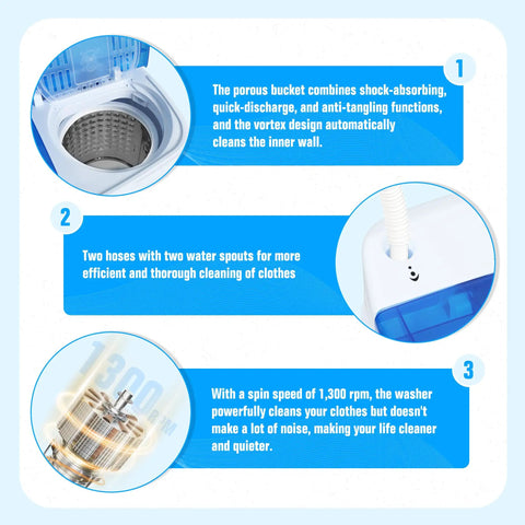 Gotta Love This Ultra Compact Portable Twin Tub Washer Straight Up Silver Ion Deep Clean 18 Pound Laundry Spinner Combo built for efficient cleaning with dual hoses.