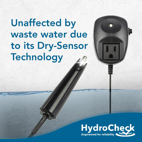 Easy No Pit Entry Electronic Sewage Pump Switch With 12ft Cord, Smart Alarm Water Sensor, dry-sensor technology in water