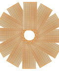 12-pack of 50x100mm copper stripboards arranged in a circular pattern, ideal for DIY soldering and prototyping projects.