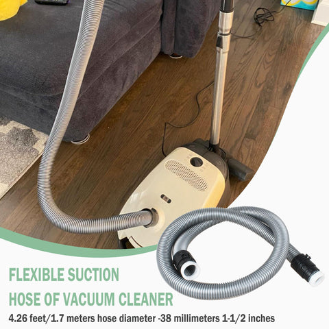 Flexible Vacuum Hose For Canister Cleaners 1.6m Replacement Tube Compatible With Miele C1 C2 S2000 Series 38mm Attachment Part 07736191