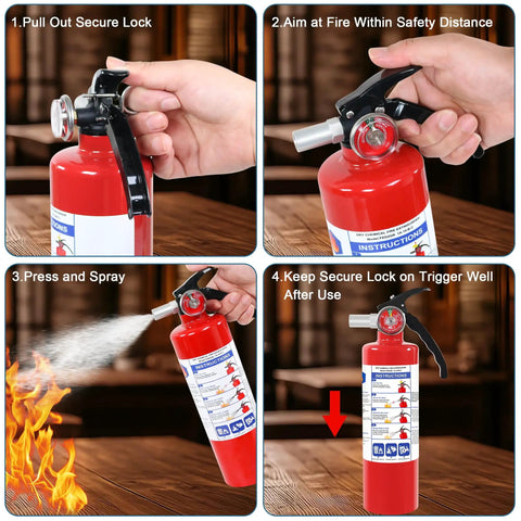 Two Pack Abc Dry Chemical Fire Extinguishers With Mount For Vehicles And Garages Tested For Bitterly Cold Conditions Heavy Duty Emergency Preparedness Gear That Has Your Back