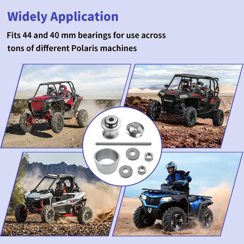 Wheel Bearing Removal And Reinstall Tool For Polaris Ranger RZR Ranger General Sportsman displayed with ATVs in desert