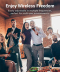 Group enjoying karaoke with Wireless Microphone System With Four Channel UHF Handheld Mics For Karaoke Parties Church Weddings