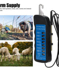 Up To 7000V Electric Fence Tester For Wires, Exciters, Grounding And Fence Assemblies, Multifunction Voltage And Tension Meter For Farms, Gardens, Sheep, Pets, And Horses. black handheld tester with probe and lead