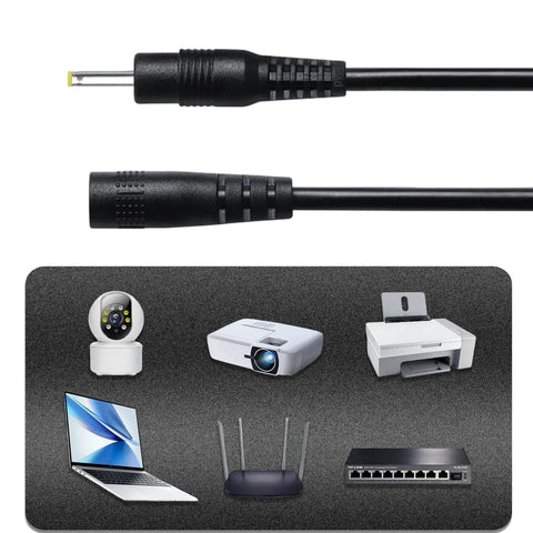 Premium Male To Female Extension Cable With Solid Copper Cores For Reliable Power Transfer Heavy Duty Slick Design No Fuss Plug And Play Ready For Your Home Office Setup Or Travel Gear, showcasing connectors.