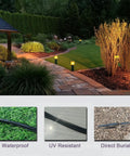 Low Voltage Landscape Lighting Wire 12 Gauge 2 Conductor Direct Burial Outdoor Cable 250 Feet in garden setting detail