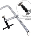 Front view of Light Duty Utility Clamp UD45 With 4.5 Inch Capacity And 500 Pound Clamping Power, metal construction, ergonomic handle.