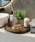 13 Inch Lazy Susan Turntable Made From Acacia Wood For Kitchen Cabinet And Tabletop Organization Go To Round Wooden Centerpiece