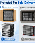 Two Size Drawer Organizer For Garage And Craft Storage With Dividers And Labels, Thick Heavy Duty Organizer For Hardware, Screws, Nuts And Bolts, Beads, Charms, Craft Supplies, Scrapbooking, Teacher Toolbox in secure packaging