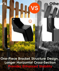 Battle Ready Four Pack Fence Post Repair Kit With One Piece Galvanized Steel Anchors And Rust Resistant Stakes comparison of bracket designs