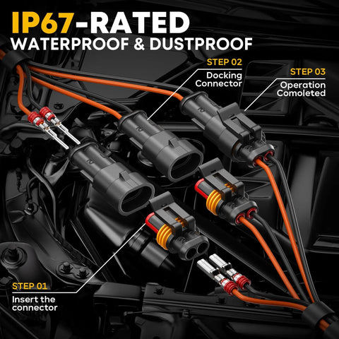 Waterproof Automotive Electrical Connectors Crimping Tool Kit Heavy Duty With 1 2 3 4 Pin Plugs And Sockets, wiring installation