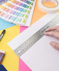 Stainless Steel 12 Inch Metal Ruler With Non Slip Cork Back Inch And Metric Graduations Pro Grade Crafting Tool for precise lines