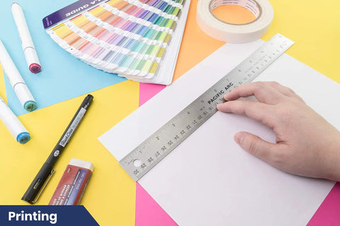 Stainless Steel 12 Inch Metal Ruler With Non Slip Cork Back Inch And Metric Graduations Pro Grade Crafting Tool for precise lines