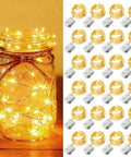 24 Pack Battery Operated Fairy Lights With 3 Modes, 7 Foot Long Silver Wire 20 LED Mini Twinkle String Lights Waterproof