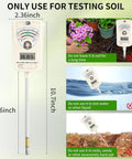 7 In 1 Soil Test Kit For Home Gardeners And Lawn Care With Moisture, pH, Temperature, Sunlight, Humidity And Fertility Meter, Built In 1.6 Inch Sensor, One Button Mode Switch For Easy Indoor Outdoor Plant Diagnostics; 10.7-inch probe