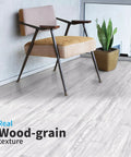Peel And Stick Vinyl Wood Plank Flooring In Grey Ash 12 Pack Covers 18 Sq Ft Rigid Core Waterproof Self Adhesive Flooring shown in room.