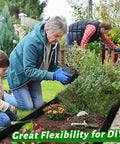 Man and child using No Dig Lawn Edging Kit 40 Ft Landscape Border with Stakes for Lawn Garden Flower Beds Grass Path Edging