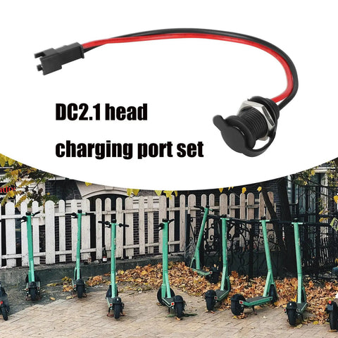 5.5X2.1Mm Electric Scooter Charging Port High Current Female Power Connector Waterproof Dustproof Socket For Escooter Accessories Durable Plastomer Construction