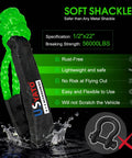 Soft Shackle and Recovery Ring Kit with 56000 LBS Winch Accessories for Off Roading Includes Two One Half Inch By Twenty Two Inch Soft Shackles Snatch Block Pulley And Storage Bag For SUVs Trucks Trailers Boats And More, 1/2 x 22 in