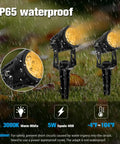 Outdoor Uplight Landscape Spotlight Kit With Transformer, 6 Pack Low Voltage Garden Lights IP65 Waterproof on grass