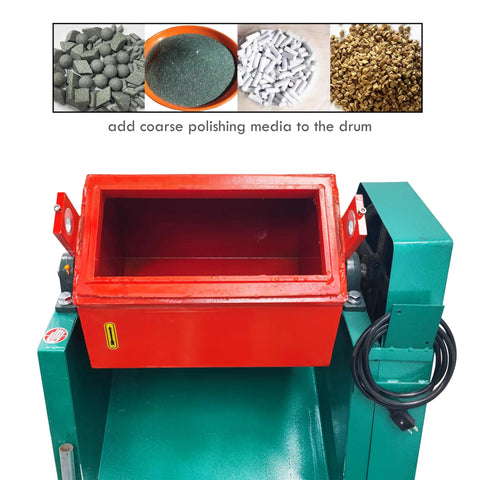 Vibration Grinder Polisher Electric Drum Polishing Machine Deburring Chamfering System With Polyurethane Inner Liner 60L 110V 750W open drum