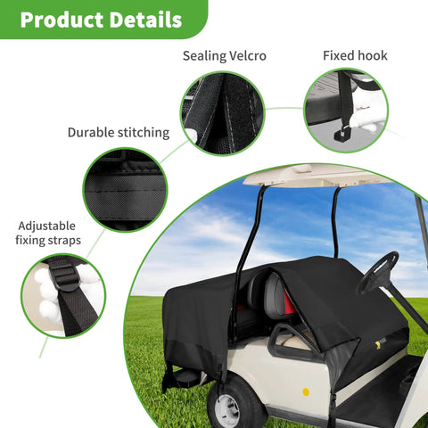 Heavy Duty Waterproof Golf Cart Seat Cover Universal Fit For Yamaha EZGO Club Car 2 Plus 2 Seats Rainproof Dustproof 600D Oxford