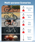 Mini Bike Pump With Gauge Auto Stop 120 Psi Portable Hand Pump For Mountain And Road Bikes Presta Schrader Valves chart