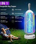 Cordless Mosquito Zapper With Colorful Lighting And Auto Sensing 3 In 1 Bug Trap With 4000mAh Rechargeable Battery for Camping