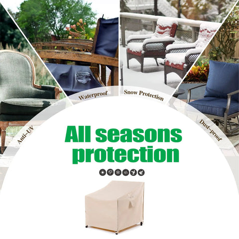 Image of Waterproof UV-Resistant Large Deep-Seat Patio Lounge Chair Cover 40W 40D 36H with all-weather protection features.