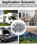 Application scenarios for 150 Pack 8 X 1 Inch Phillips Pan Head Screws Black Heavy Duty Fasteners For RV Camper Trailer Motorhome.